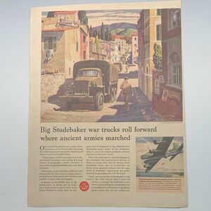 Vintage Life Magazine January 17, 1944 Studebaker war trucks WWll advertisement